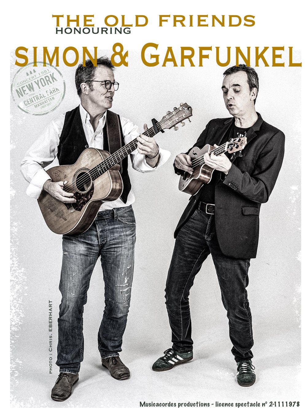 Affiche du spectacle Hommage à Simon et Garfunkel, par le duo The Old Friends